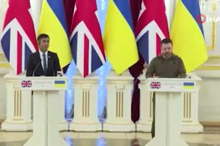 İngiltere Başbakanı Sunak, Zelenskiy ile Kiev'de görüştü
