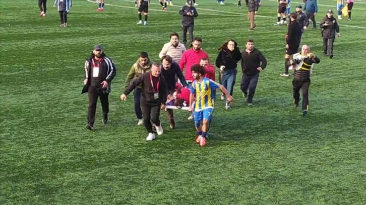 Zonguldak'taki amatör maçta iklim topunda darbe meydan kaleci ağır yaralandı