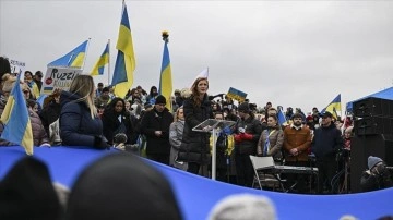 ABD'de Rusya-Ukrayna savaşının 1. yılı zımnında gösteriler yapıldı