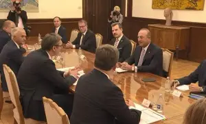 Bakan Çavuşoğlu, Sırbistan Cumhurbaşkanı Vuçiç ile görüştü