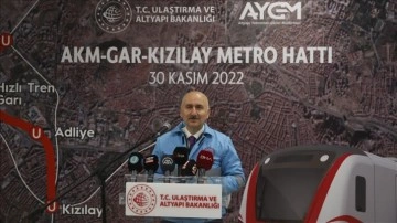 Bakan Karaismailoğlu: AKM-Gar-Kızılay Metro Hattı'nı 2023 başlangıcında halkımızın hizmetine sunacağı