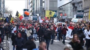 Belçika'da müstevli tedbirleri protesto edildi