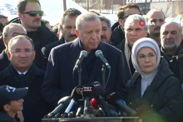 Cumhurbaşkanı Erdoğan'dan deprem bölgesinde açıklama