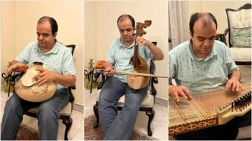 İranlı müşahede özürlü artist 15'ten aşkın müzik cihazı çalıyor