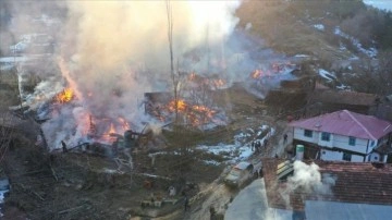 Kastamonu'da birlikte köyde çıkan yangında 15 ev kullanılamaz bir vaziyete geldi
