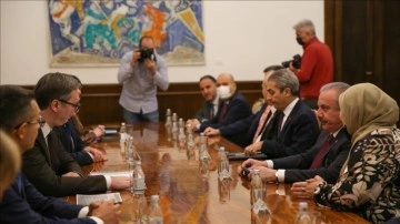 TBMM Başkanı Mustafa Şentop, Sırbistan Cumhurbaşkanı Vuçiç ile birlikte araya geldi