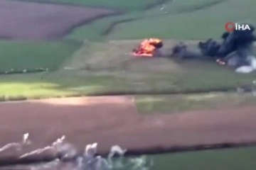 Ukrayna'nın Rusya’ya ait savaş helikopterini düşürdüğü anların görüntüsü ortaya çıktı